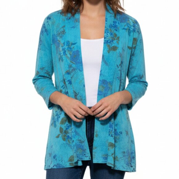 Vintage Lagenlook Open Front Top Kimono Boho CMC Coastal Grandma Festival Floral - Picture 1 of 10